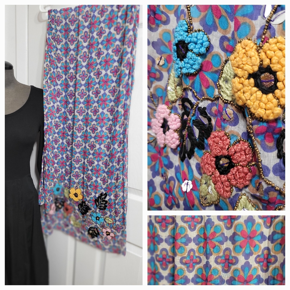 Embroidered Summer Scarf
